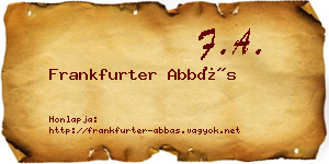 Frankfurter Abbás névjegykártya